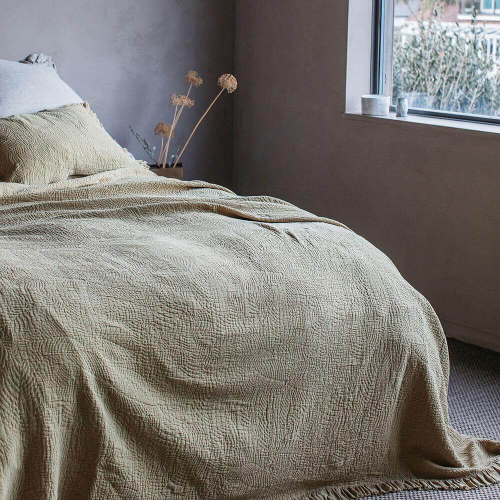 Also Home Alta Olive Green Bedspread